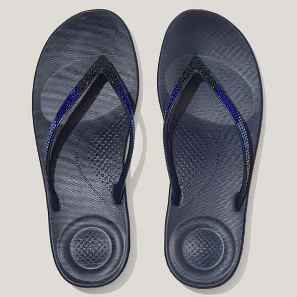 FitFlop Womens Size 5 Flip Flops Navy Ombre IQushion Ergonomic Arch Support - Picture 3 of 8